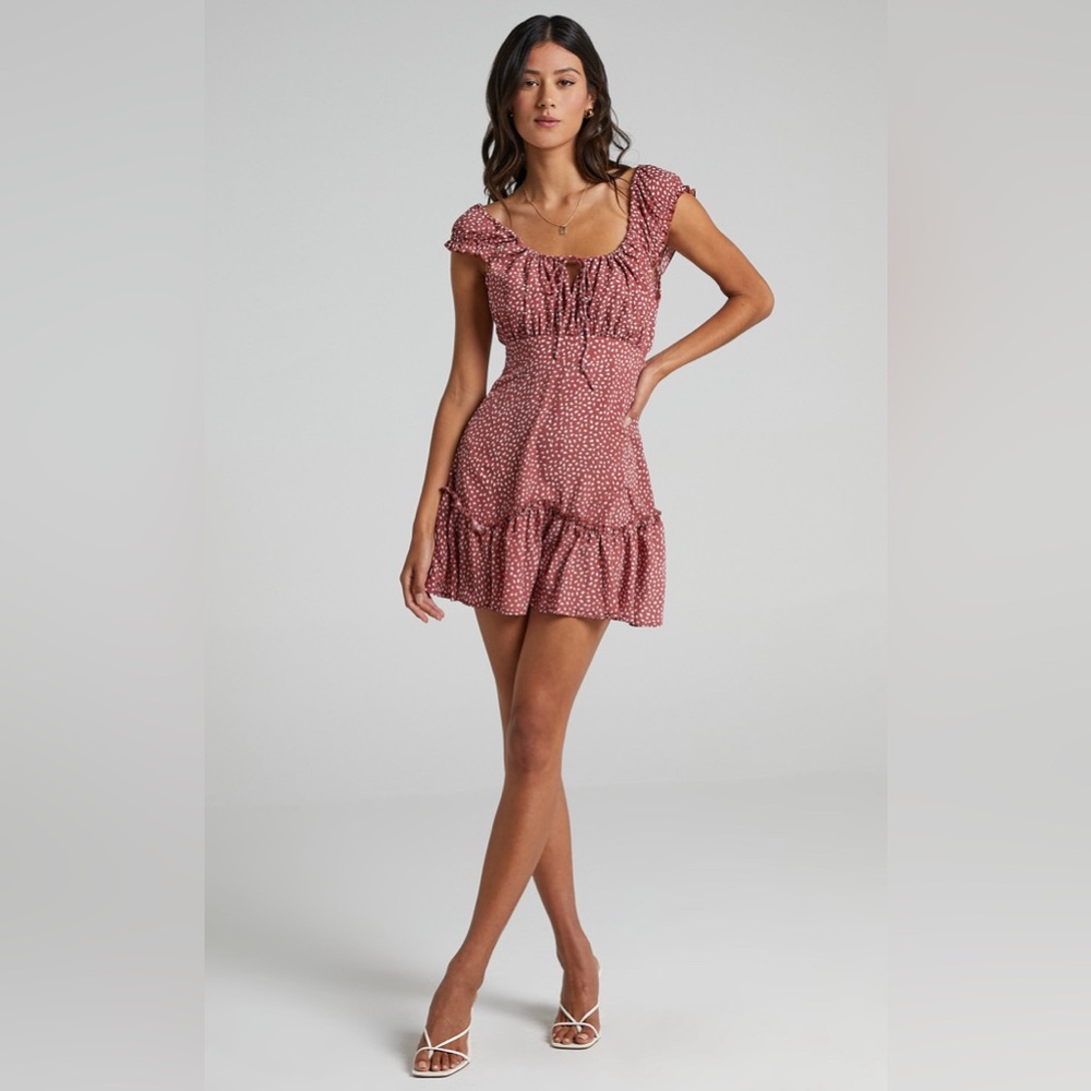 Showpo Polly Raleigh Dress in Dusty Rose Print